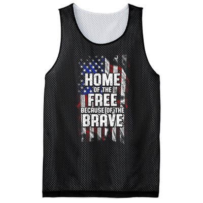 US Flag Home Of The Free Because Of The Brave Mesh Reversible Basketball Jersey Tank