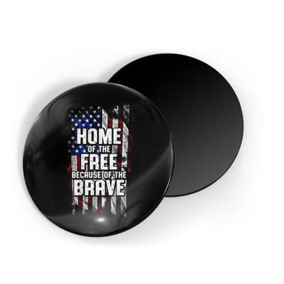 US Flag Home Of The Free Because Of The Brave Magnet