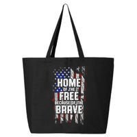 US Flag Home Of The Free Because Of The Brave 25L Jumbo Tote
