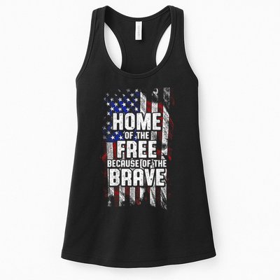 US Flag Home Of The Free Because Of The Brave Womens Tank Top