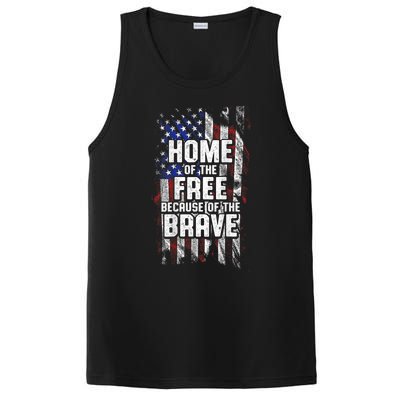 US Flag Home Of The Free Because Of The Brave PosiCharge Competitor Tank