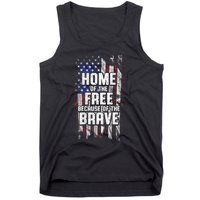 US Flag Home Of The Free Because Of The Brave Tank Top