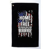 US Flag Home Of The Free Because Of The Brave Golf Towel