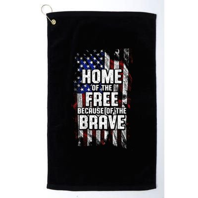 US Flag Home Of The Free Because Of The Brave Platinum Collection Golf Towel