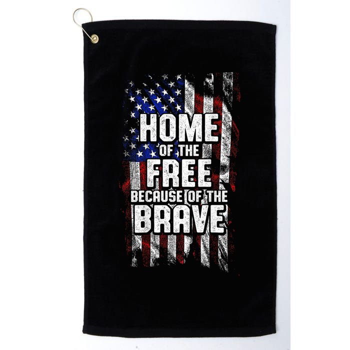 US Flag Home Of The Free Because Of The Brave Golf Towel