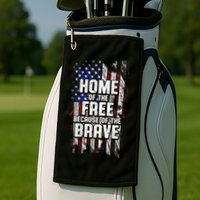 US Flag Home Of The Free Because Of The Brave Golf Towel