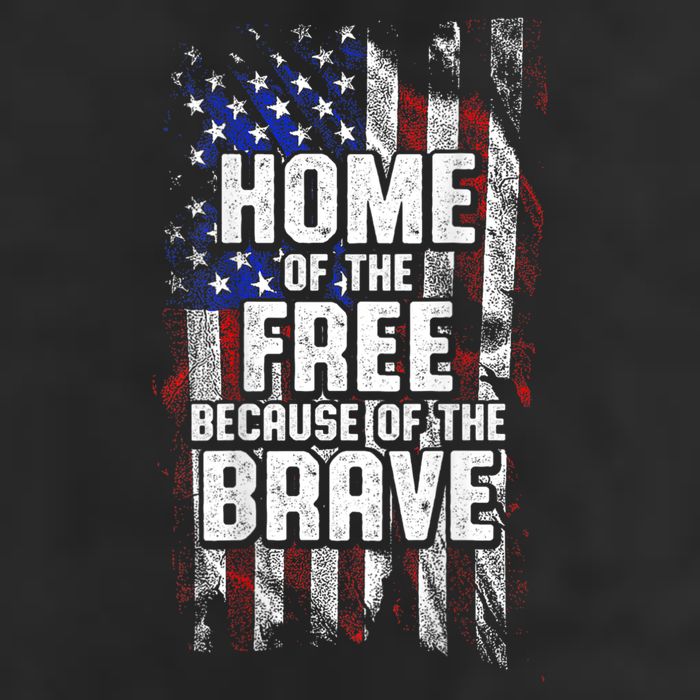 US Flag Home Of The Free Because Of The Brave Golf Towel