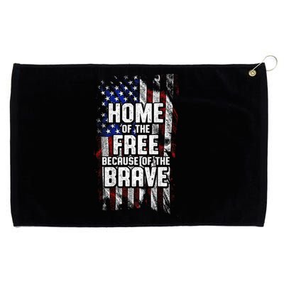 US Flag Home Of The Free Because Of The Brave Grommeted Golf Towel