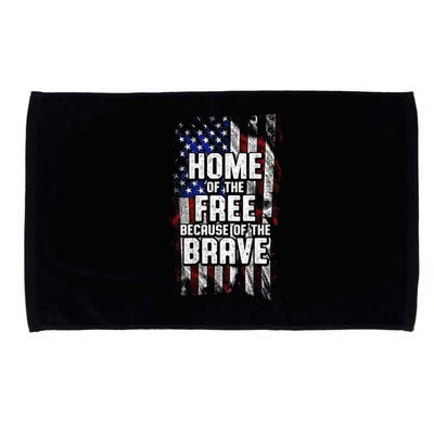 US Flag Home Of The Free Because Of The Brave Microfiber Hand Towel