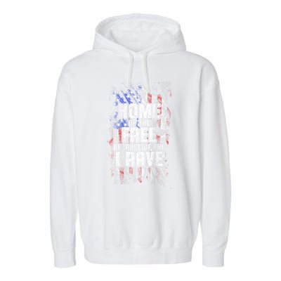 US Flag Home Of The Free Because Of The Brave Garment-Dyed Fleece Hoodie