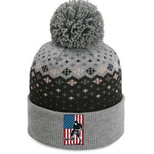 Usa Flag Hockey Ice Hockey Cute Gift The Baniff Cuffed Pom Beanie