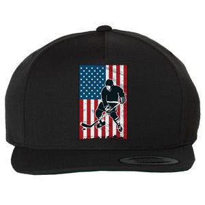 Usa Flag Hockey Ice Hockey Cute Gift Wool Snapback Cap