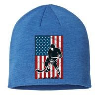 Usa Flag Hockey Ice Hockey Cute Gift Sustainable Beanie