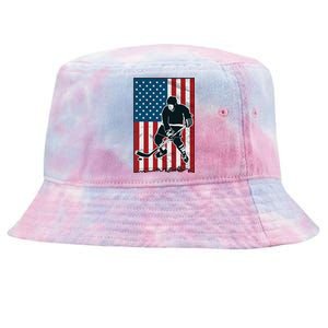 Usa Flag Hockey Ice Hockey Cute Gift Tie-Dyed Bucket Hat