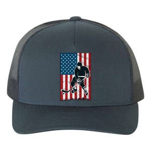 Usa Flag Hockey Ice Hockey Cute Gift Yupoong Adult 5-Panel Trucker Hat