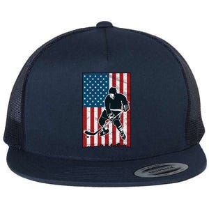 Usa Flag Hockey Ice Hockey Cute Gift Flat Bill Trucker Hat