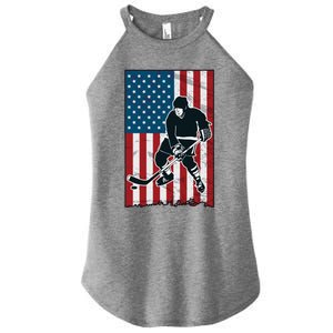 Usa Flag Hockey Ice Hockey Cute Gift Women’s Perfect Tri Rocker Tank