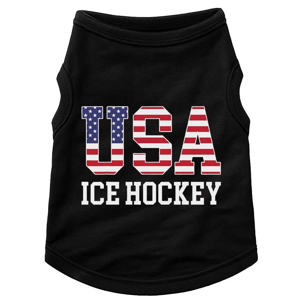 Usa Flag Hockey Player American Usa Ice Hockey Doggie Tank