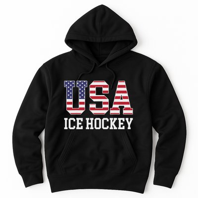 Usa Flag Hockey Player American Usa Ice Hockey Hoodie