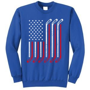 Usa Flag Hockey Sticks Sport Hockey Player Goalie Ice Hockey Gift Sweatshirt