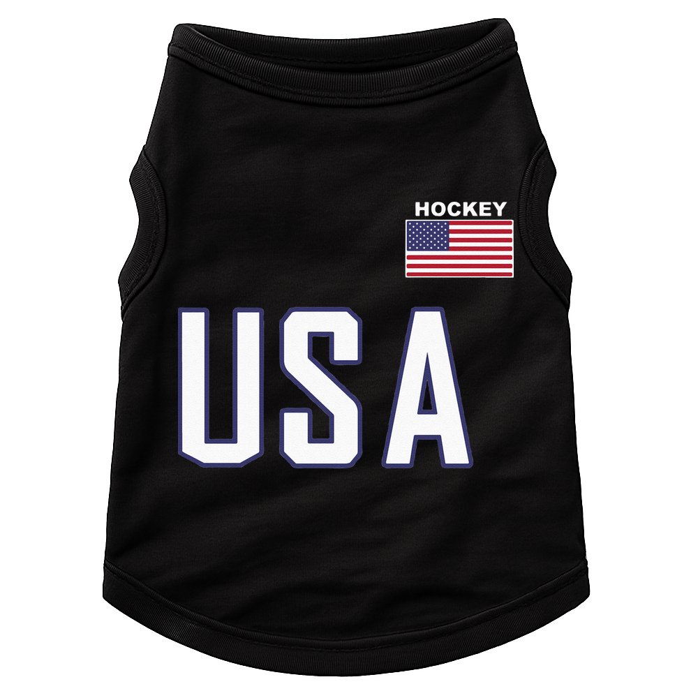 USA Flag Hockey Hoodie Cool Pocket Equipment Doggie Tank