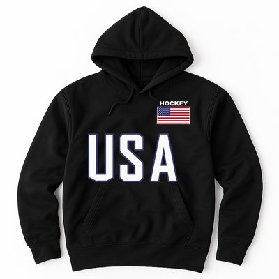 USA Flag Hockey Hoodie Cool Pocket Equipment Hoodie