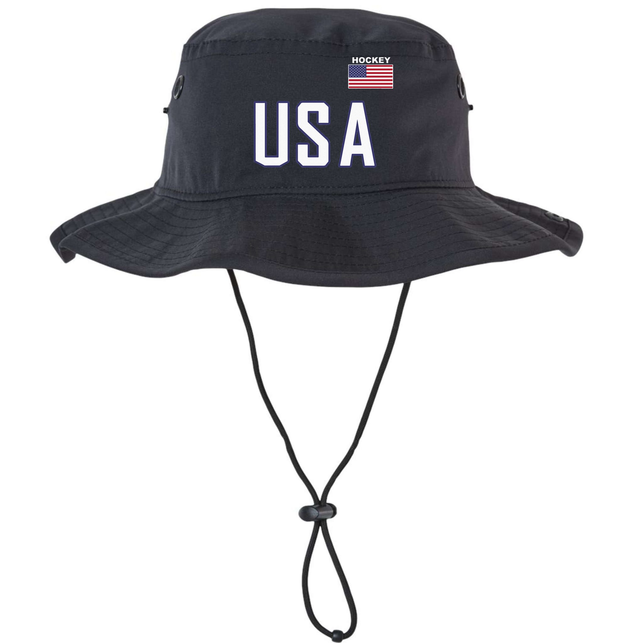 USA Flag Hockey Hoodie Cool Pocket Equipment Bucket Hat