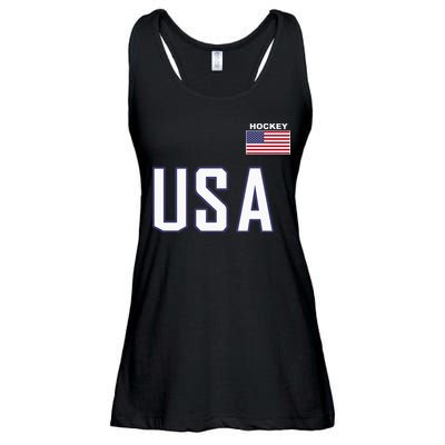 USA Flag Hockey Hoodie Cool Pocket Equipment Ladies Essential Flowy Tank