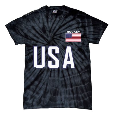 USA Flag Hockey Hoodie Cool Pocket Equipment Tie-Dye T-Shirt
