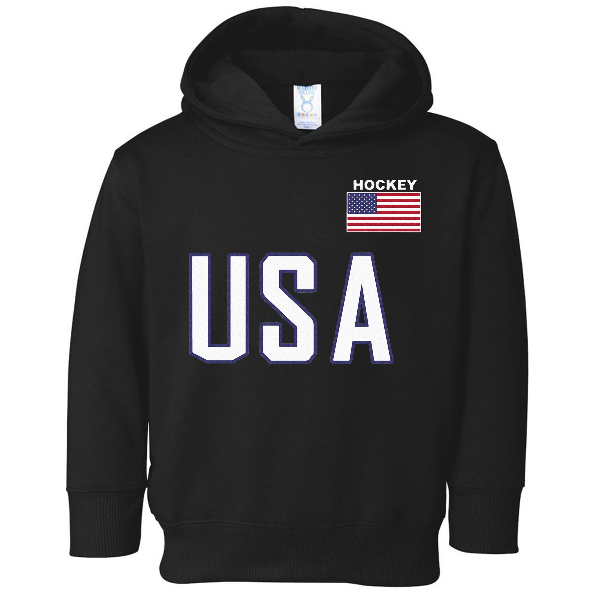 USA Flag Hockey Hoodie Cool Pocket Equipment Toddler Hoodie