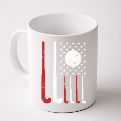 Usa Field Hockey Gift American Flag Fockey Lovers Gift Coffee Mug