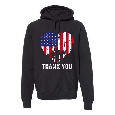 USA Flag Heart American Patriotic Armed Forces Memorial Day Premium Hoodie