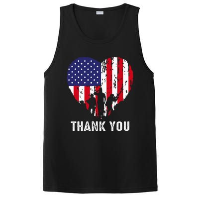 USA Flag Heart American Patriotic Armed Forces Memorial Day PosiCharge Competitor Tank