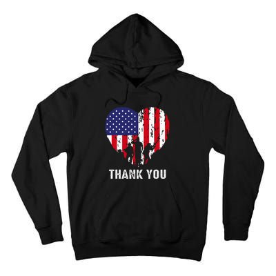 USA Flag Heart American Patriotic Armed Forces Memorial Day Tall Hoodie