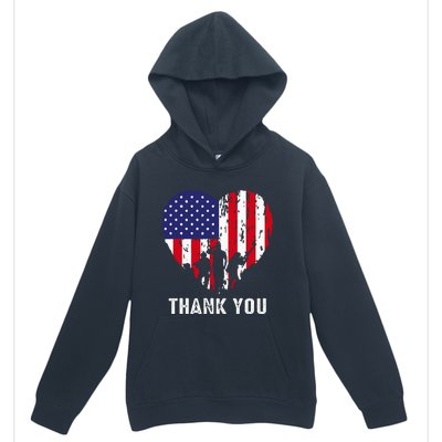 USA Flag Heart American Patriotic Armed Forces Memorial Day Urban Pullover Hoodie