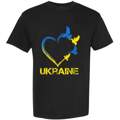 Ukraine Flag Heart Vintage Ukrainian Lovers Ukraine Garment-Dyed Heavyweight T-Shirt