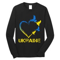 Ukraine Flag Heart Vintage Ukrainian Lovers Ukraine Long Sleeve Shirt