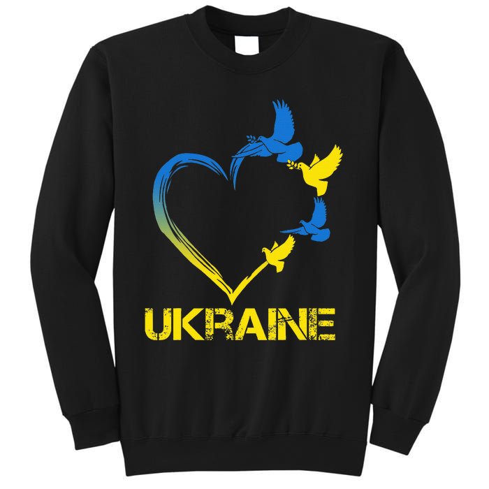 Ukraine Flag Heart Vintage Ukrainian Lovers Ukraine Sweatshirt