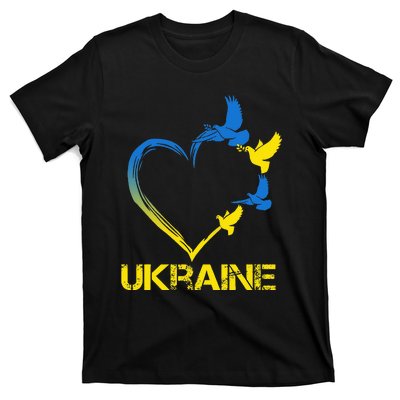 Ukraine Flag Heart Vintage Ukrainian Lovers Ukraine T-Shirt