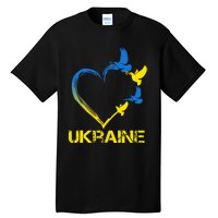 Ukraine Flag Heart Vintage Ukrainian Lovers Ukraine Tall T-Shirt