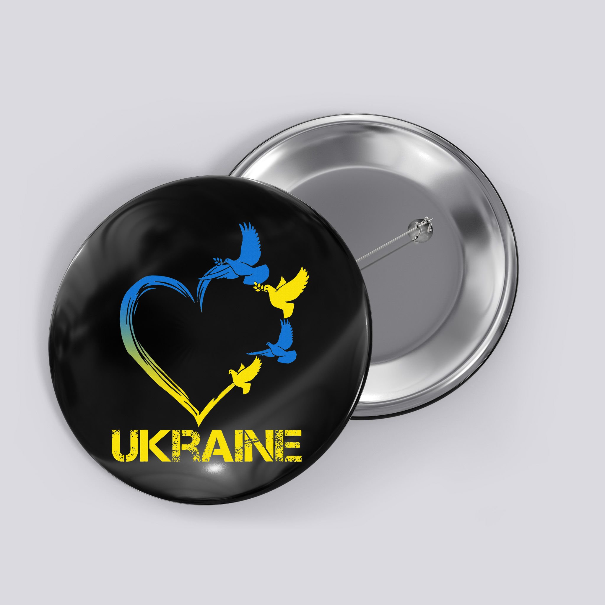 Ukraine Flag Heart Vintage Ukrainian Lovers Ukraine Button
