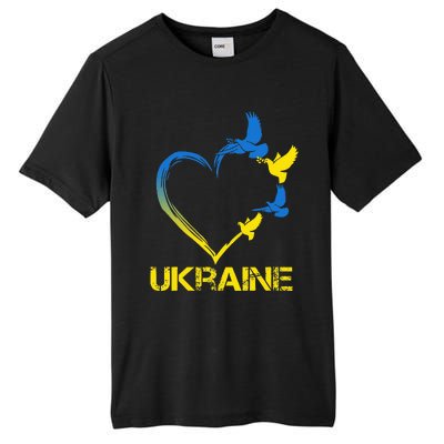 Ukraine Flag Heart Vintage Ukrainian Lovers Ukraine Tall Fusion ChromaSoft Performance T-Shirt