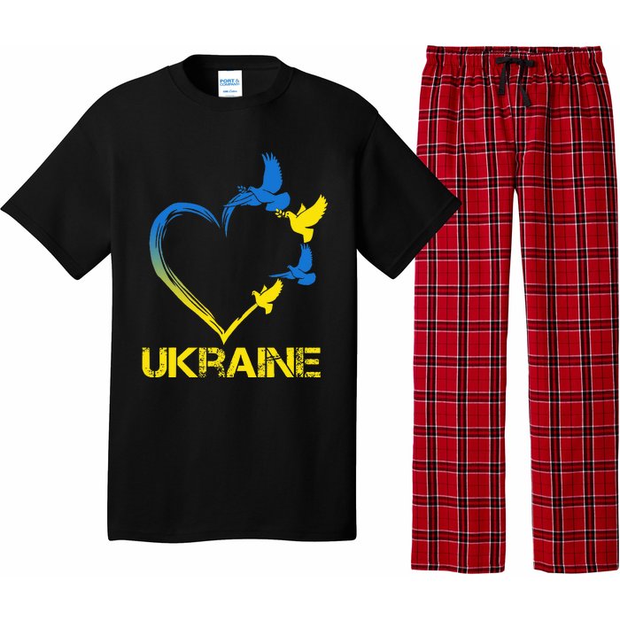 Ukraine Flag Heart Vintage Ukrainian Lovers Ukraine Pajama Set