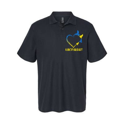 Ukraine Flag Heart Vintage Ukrainian Lovers Ukraine Softstyle Adult Sport Polo