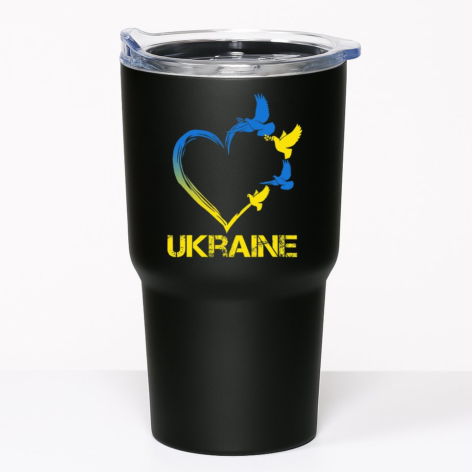 Ukraine Flag Heart Vintage Ukrainian Lovers Ukraine Tumbler