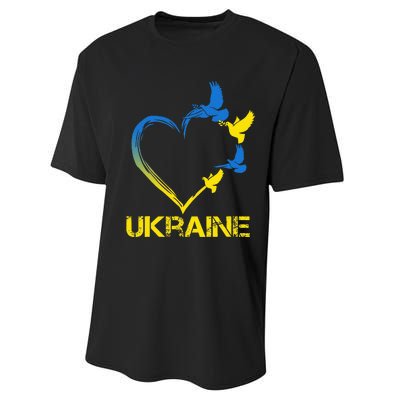 Ukraine Flag Heart Vintage Ukrainian Lovers Ukraine Performance Sprint T-Shirt