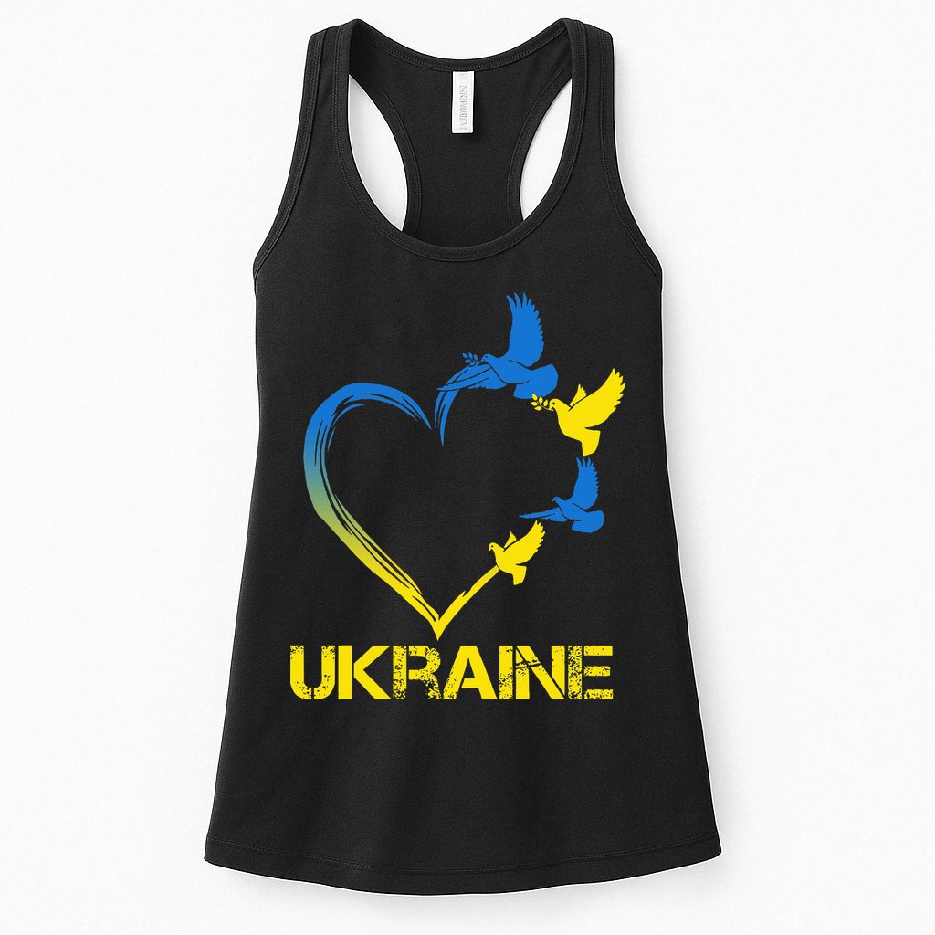 Ukraine Flag Heart Vintage Ukrainian Lovers Ukraine Womens Tank Top