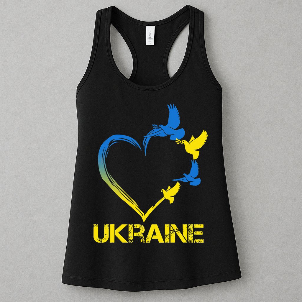 Ukraine Flag Heart Vintage Ukrainian Lovers Ukraine Womens Tank Top