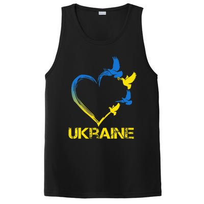 Ukraine Flag Heart Vintage Ukrainian Lovers Ukraine PosiCharge Competitor Tank