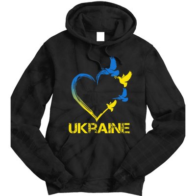 Ukraine Flag Heart Vintage Ukrainian Lovers Ukraine Tie Dye Hoodie